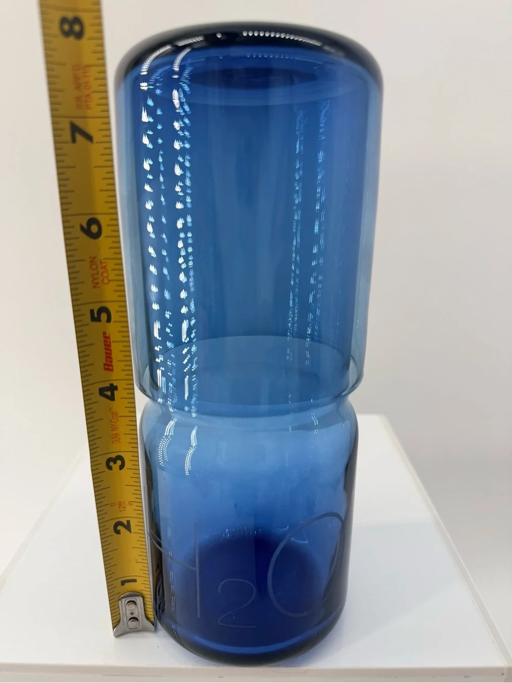 Sleek Blue Double-Stack Glass Vase